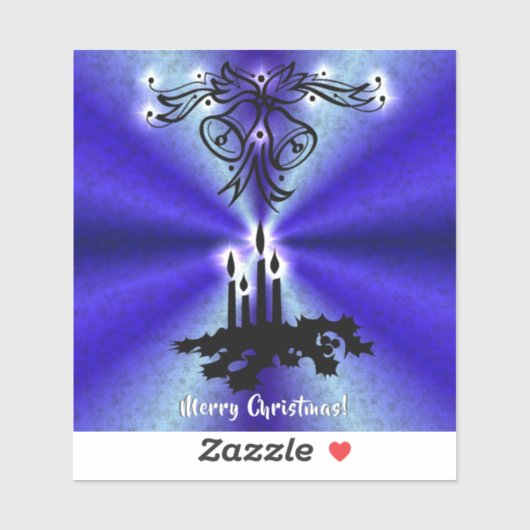 Advent, Christmas Magic on Blue Aufkleber (Blatt)