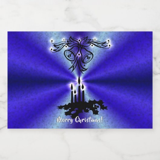 Advent, Christmas Magic on Blue Lebensmitteletikett (Einzelnes Label)