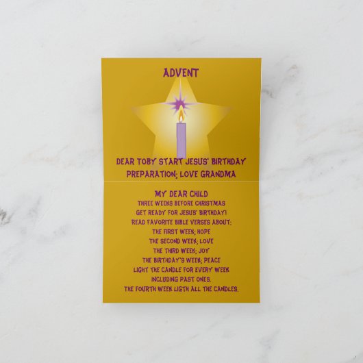 ADVENT Einführung! -Anpassen Feiertagskarte (Innenseite)