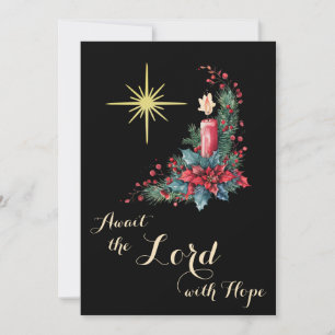 Advent Erwarte den Herrn mit Hoffnung Weihnachtsst Feiertagskarte