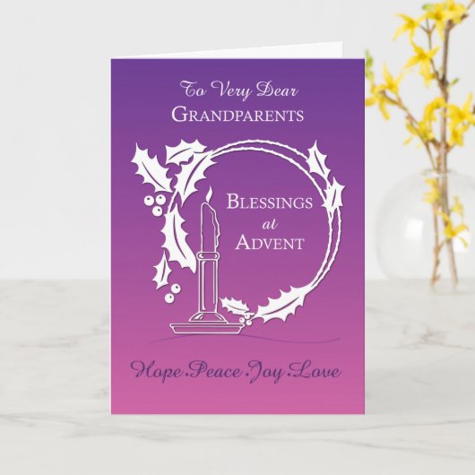 Advent Grandeltern Segen Krüste Lila Karte (Gelbe Blume)