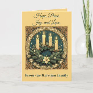 Advent Hoffnung, Frieden, Freude und Liebe Art Nou Karte