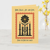 Advent Hoffnung, Frieden, Freude und Liebe stilisi Karte (Gelbe Blume)