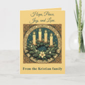 Advent Hope, Peace, Joy, and Love Art Nouveau Karte (Vorderseite)