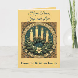 Advent Hope, Peace, Joy, and Love Art Nouveau Karte