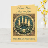 Advent Hope, Peace, Joy, and Love Art Nouveau Karte (Gelbe Blume)