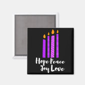 Advent Immergrüner Kranz Kerzen Hoffnung Frieden F Magnet (Vorderseite/Rückseite)