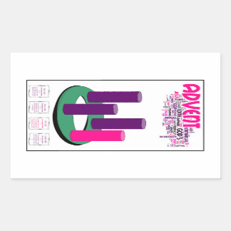 Advent Kranz Sticker: Ideal für Schüler! Rechteckiger Aufkleber