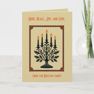Advent stiliserter lysestake nordisk jul karte