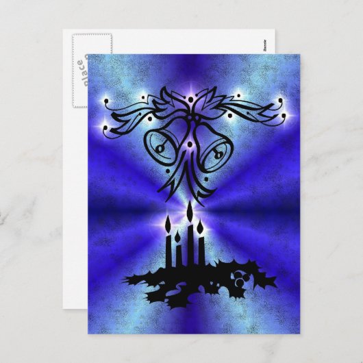 Advent, Weihnachten Artdeco auf blaugrünem Regenbo (Vorne/Hinten)