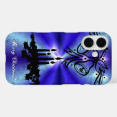 Advent, Weihnachten Artdeco auf blaugrünem Regenbo Case-Mate iPhone Hülle (Rückseite (Horizontal))