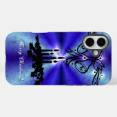 Advent, Weihnachten Artdeco auf blaugrünem Regenbo Case-Mate iPhone Hülle (Rückseite (Horizontal))