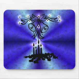 Advent, Weihnachten Artdeco auf blaugrünem Regenbo Mousepad
