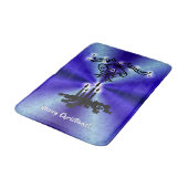 Advent, Weihnachten Artdeco auf Blue Green Rainbow Badematte (Schrägansicht)