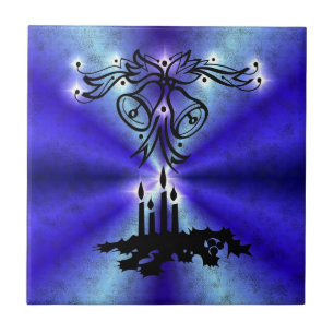 Advent, Weihnachten Artdeco auf Blue Green Rainbow Fliese