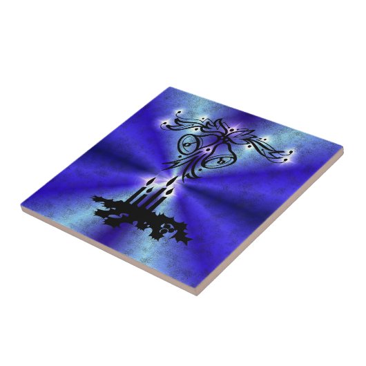 Advent, Weihnachten Artdeco auf Blue Green Rainbow Fliese (Seite)