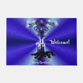 Advent, Weihnachten Artdeco auf Blue Green Rainbow Fußmatte (Vorderseite)