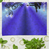 Advent, Weihnachten Artdeco auf Blue Green Rainbow Geschirrtuch (Gefaltet)