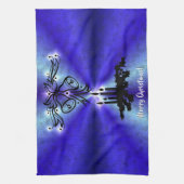 Advent, Weihnachten Artdeco auf Blue Green Rainbow Geschirrtuch (Vertikal)