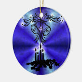 Advent, Weihnachten Artdeco auf Blue Green Rainbow Keramik Ornament (Links)