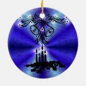 Advent, Weihnachten Artdeco auf Blue Green Rainbow Keramik Ornament (Hinten)