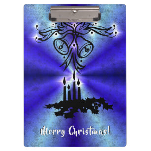 Advent, Weihnachten Artdeco auf Blue Green Rainbow Klemmbrett