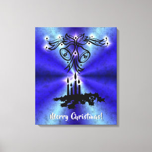 Advent, Weihnachten Artdeco auf Blue Green Rainbow Leinwanddruck