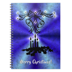 Advent, Weihnachten Artdeco auf Blue Green Rainbow Notizblock