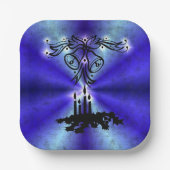 Advent, Weihnachten Artdeco auf Blue Green Rainbow Pappteller (Vorderseite)