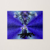 Advent, Weihnachten Artdeco auf Blue Green Rainbow Puzzle (Horizontal)