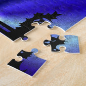 Advent, Weihnachten Artdeco auf Blue Green Rainbow Puzzle (Seite)