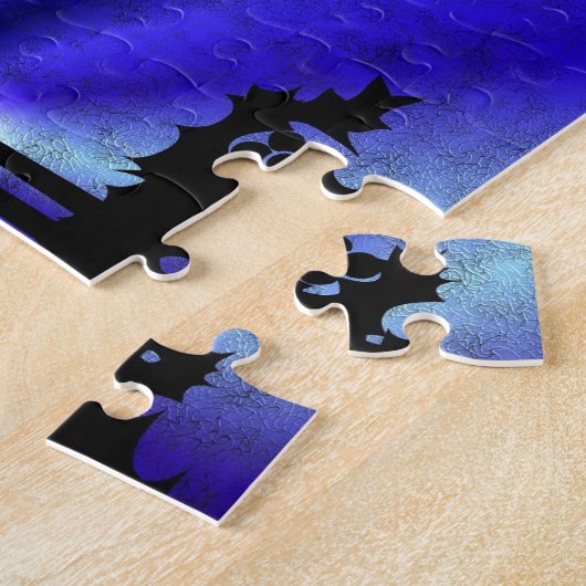 Advent, Weihnachten Artdeco auf Blue Green Rainbow Puzzle (Seite)