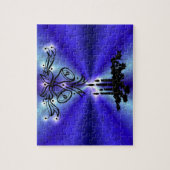 Advent, Weihnachten Artdeco auf Blue Green Rainbow Puzzle (Vertikal)