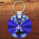 Advent, Weihnachten Artdeco auf Blue Green Rainbow Schlüsselanhänger (Rückseite)