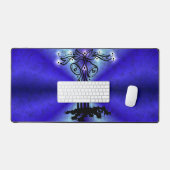 Advent, Weihnachten Artdeco auf Blue Green Rainbow Schreibtischunterlage (Tastatur & Maus)