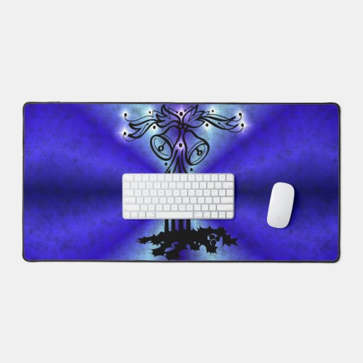 Advent, Weihnachten Artdeco auf Blue Green Rainbow Schreibtischunterlage (Tastatur & Maus)