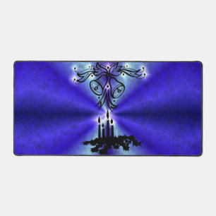 Advent, Weihnachten Artdeco auf Blue Green Rainbow Schreibtischunterlage