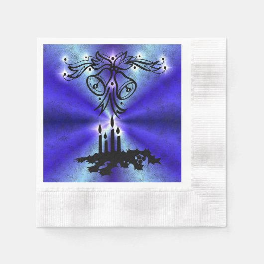 Advent, Weihnachten Artdeco auf Blue Green Rainbow Serviette (Vorderseite)