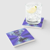 Advent, Weihnachten Artdeco auf Blue Green Rainbow Steinuntersetzer (Seitenansicht)