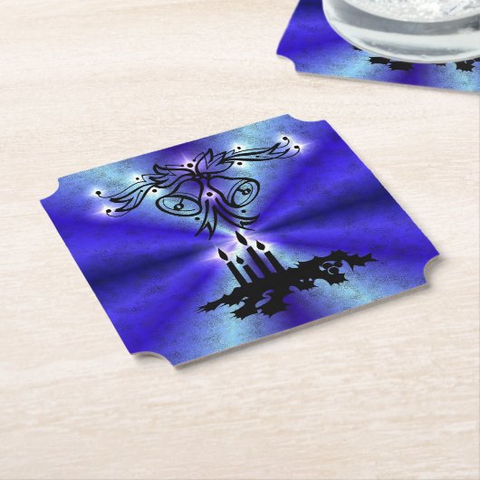 Advent, Weihnachten Artdeco auf Blue Green Rainbow Untersetzer (angewinkelt)