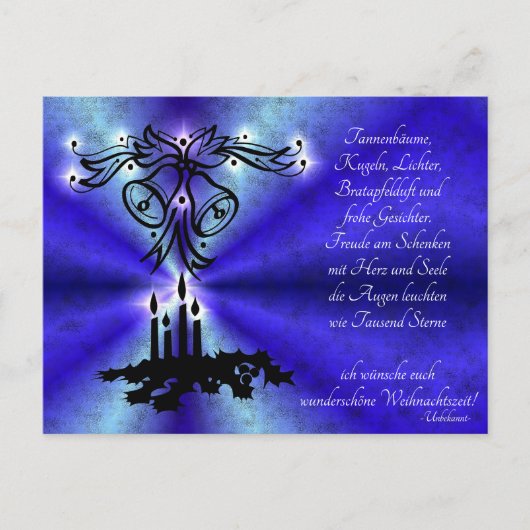 Advent, Weihnachten , Gedicht auf Deutsch (Vorderseite)