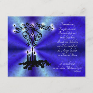 Advent, Weihnachten , Gedicht auf Deutsch Begleitkarte