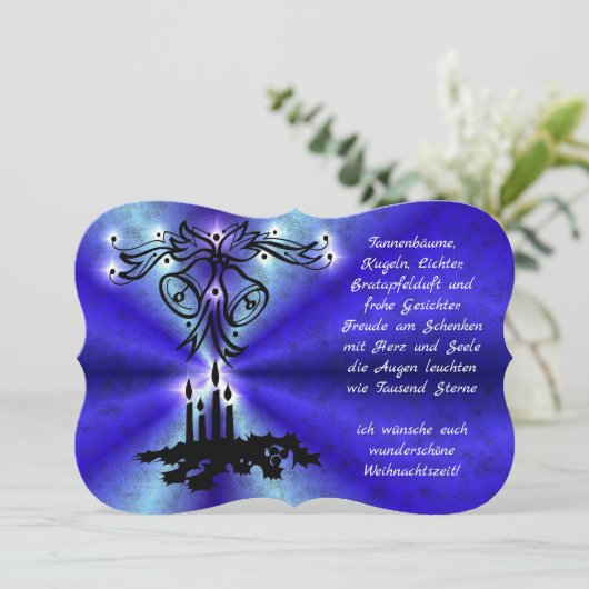 Advent, Weihnachten , Gedicht auf Deutsch Einladung (Stehend Vorderseite)