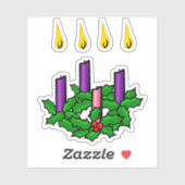Advent Wreath Aufkleber (Blatt)