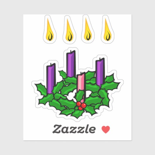 Advent Wreath Aufkleber (Blatt)