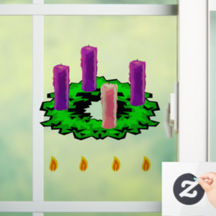 Advent Wreath Fensteraufkleber