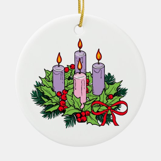 Advent Wreath Keramik Ornament (Vorne)