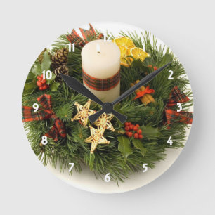 Advent Wreath Runde Wanduhr