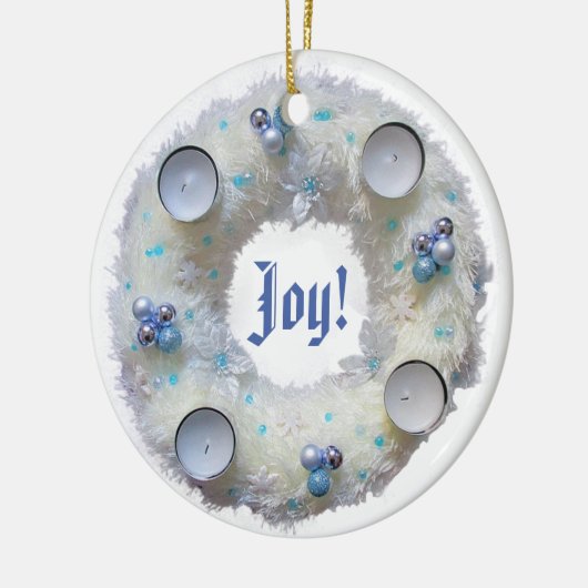 Advent Wreath Silver und Blau Keramik Ornament (Links)