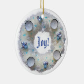 Advent Wreath Silver und Blue Keramik Ornament (Rechts)